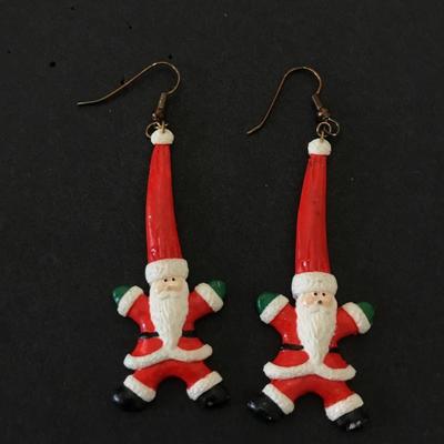 Vintage Santa Claus dangle earrings