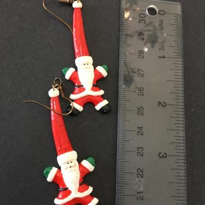 Vintage Santa Claus dangle earrings