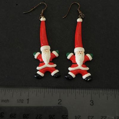 Vintage Santa Claus dangle earrings