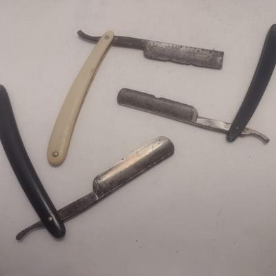 Collection of Vintage Shaving Items Includes Straight Razors, Shave Mug, and Other