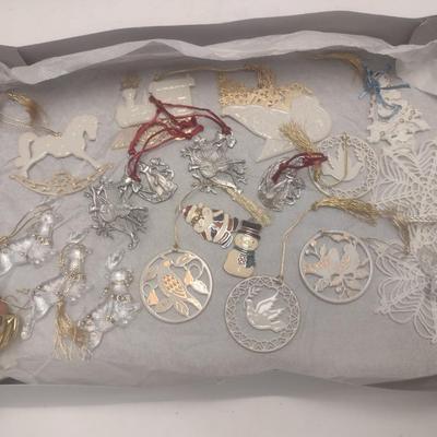 Collection of Christmas Tree Ornaments Waterford, Lenox, and Other Choice A