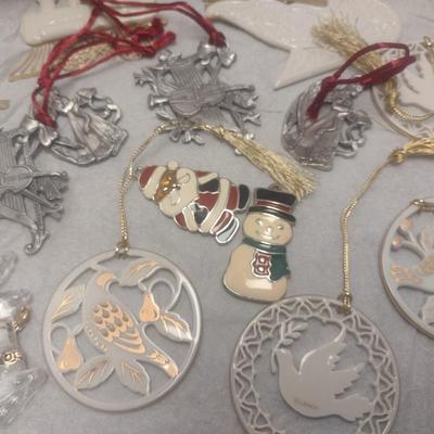Collection of Christmas Tree Ornaments Waterford, Lenox, and Other Choice A