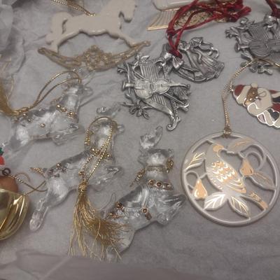 Collection of Christmas Tree Ornaments Waterford, Lenox, and Other Choice A