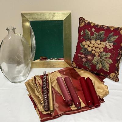 Mirror, Candels, Curtains, Vase and Pillow