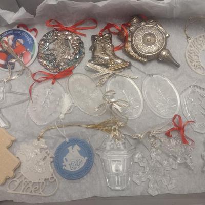 Collection of Christmas Tree Ornaments Lenox, Crystal, and Other Choice B