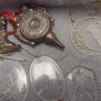 Collection of Christmas Tree Ornaments Lenox, Crystal, and Other Choice B