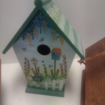 Set of Three Decorative Wood Birdhouses