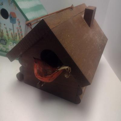 Set of Three Decorative Wood Birdhouses