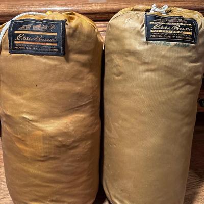 Two Vintage Eddie Bauer goose down sleeping bags