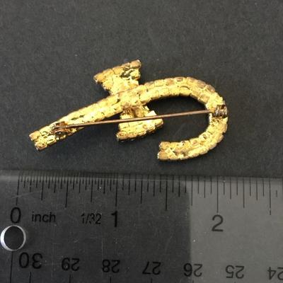 Beautiful, vintage, rhinestone candy, cane, brooch