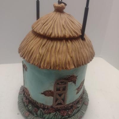 Resin Thatch Roof Cottage Design Bird House