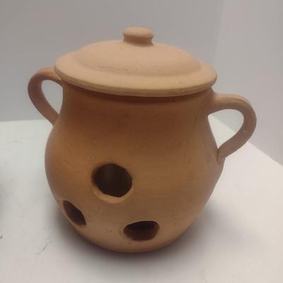 Pair of Art Studio Pottery Candle Light Jars Includes Brown Pottery Arden, NC