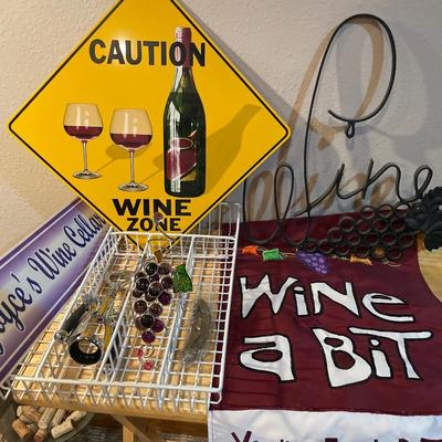 Wine signs and corkscrew