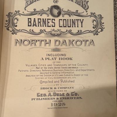 1928 Barnes County Atlas including Platt book