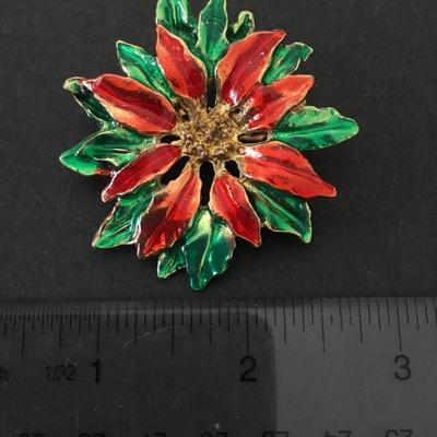 Beautiful, vintage, poinsettia, flower, brooch