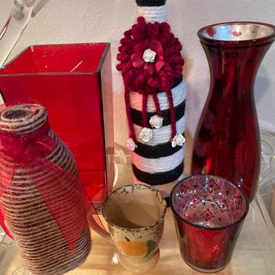 Granware acrylic wagon with red decor