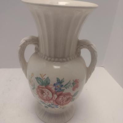 Vintage Royal Copley Ceramic Double Handle Vase