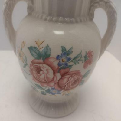 Vintage Royal Copley Ceramic Double Handle Vase