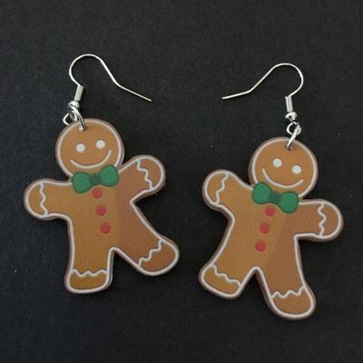 Gingerbread acrylic, holiday earrings