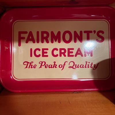 Fairmont ice cream tray & milk bottle plus tins