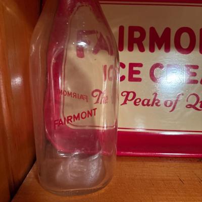 Fairmont ice cream tray & milk bottle plus tins