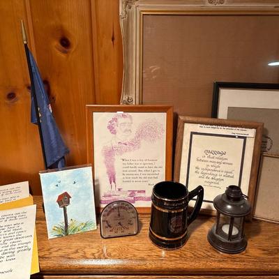 ND flag, barometer, mug & frames