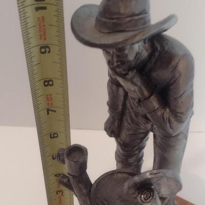 Michael Ricker Signed Limited Edition Pewter Cowboy Shave Day Sculpture