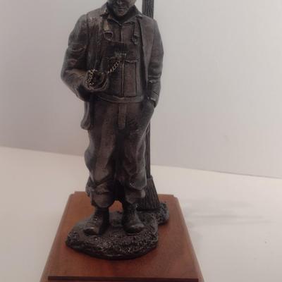 Michael Ricker Signed Limited Edition Pewter 'On Time' Railroad Sculpture