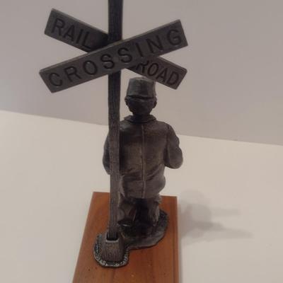 Michael Ricker Signed Limited Edition Pewter 'On Time' Railroad Sculpture