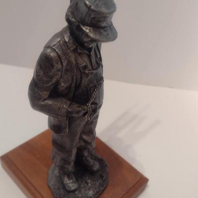 Michael Ricker Signed Limited Edition Pewter 'On Time' Railroad Sculpture