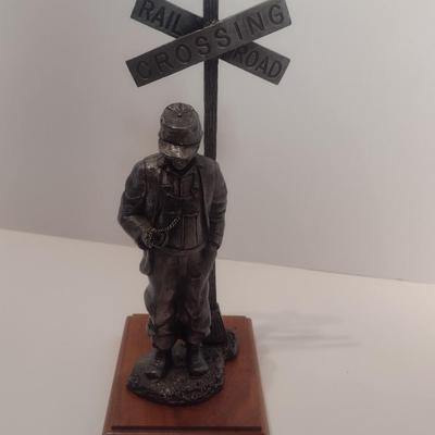 Michael Ricker Signed Limited Edition Pewter 'On Time' Railroad Sculpture