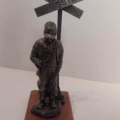 Michael Ricker Signed Limited Edition Pewter 'On Time' Railroad Sculpture