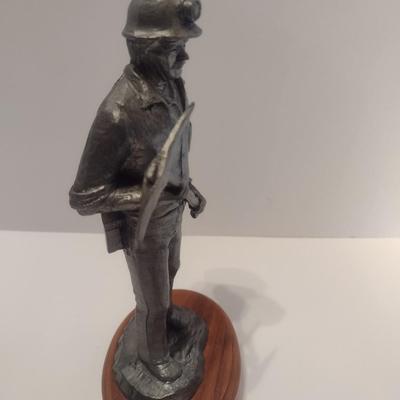 Michael Ricker Signed Limited Edition Pewter Coal Miner Sculpture