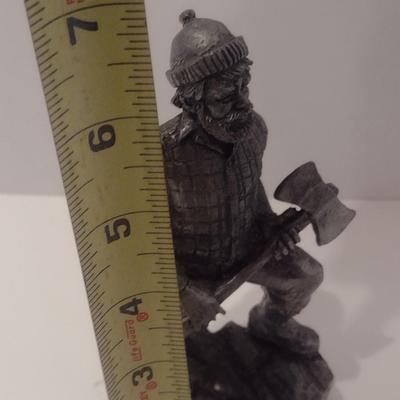 Michael Ricker Signed Limited Edition Pewter Lumber Jack Sculpture