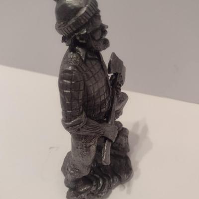 Michael Ricker Signed Limited Edition Pewter Lumber Jack Sculpture