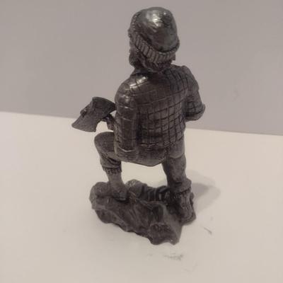 Michael Ricker Signed Limited Edition Pewter Lumber Jack Sculpture