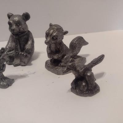 Pewter Animal Figurine Collection