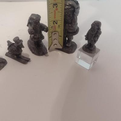 Pewter Santa Holiday Figurine Collection