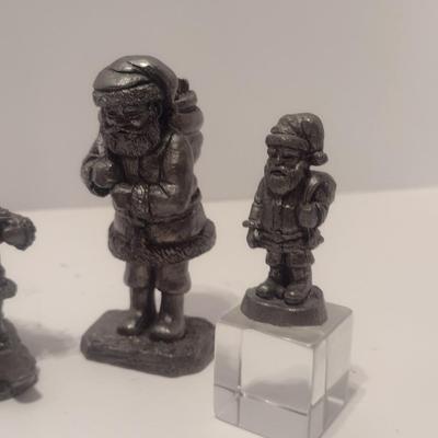 Pewter Santa Holiday Figurine Collection