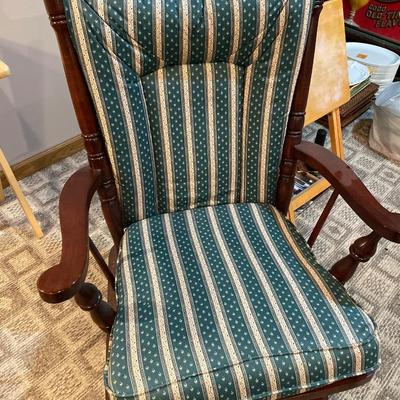 Dark wood and green pad glider