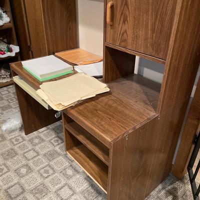 Office desk with folders and paper