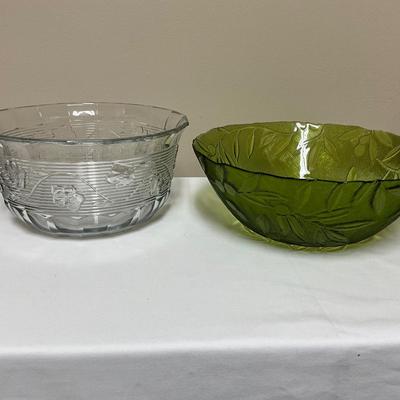 Pair of large glass serving bowls