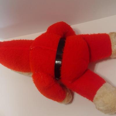 Mid Century Plush Stuffed Santa Claus with Rubber Face
