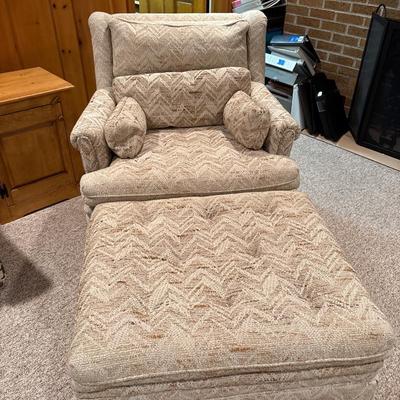 Vintage oversized chair/ottoman by Henredon
