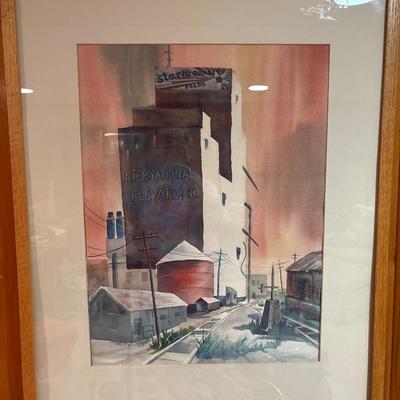 Red Elevator watercolor by Lois Emerson
