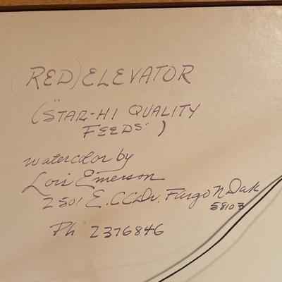 Red Elevator watercolor by Lois Emerson
