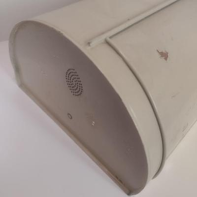 Vintage Metal Roll-Up Bread Box Half Round