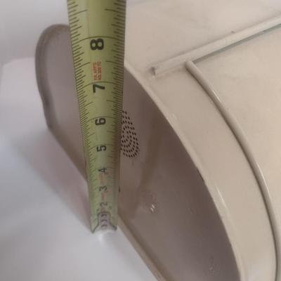 Vintage Metal Roll-Up Bread Box Half Round