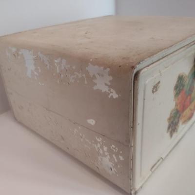Vintage Metal National Can Company Empecos Drop Door Bread Box Rectangle