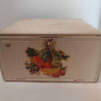 Vintage Metal National Can Company Empecos Drop Door Bread Box Rectangle